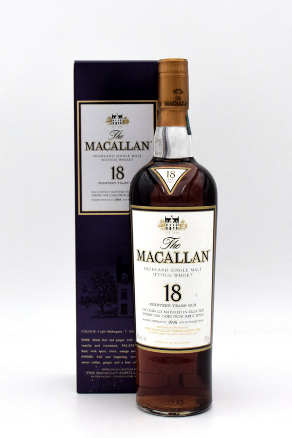 Macallan 18 Year Sherry Oak Scotch Whisky (Distilled in 1995)