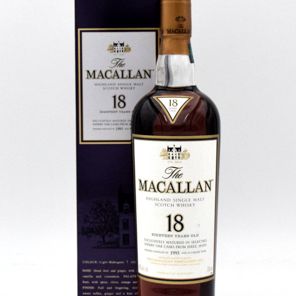 Macallan 18 Year Sherry Oak Scotch Whisky - Distilled in 1995
