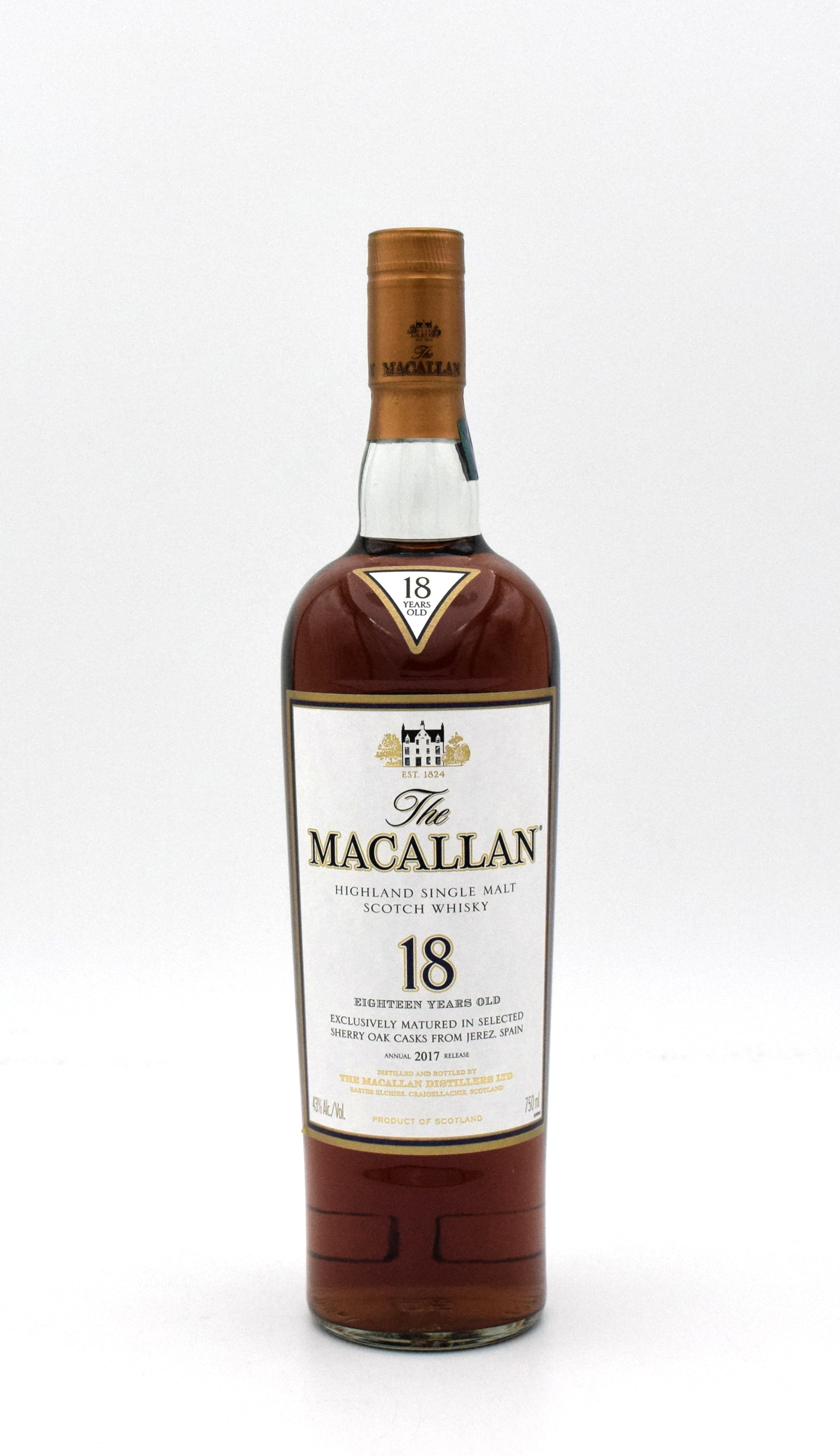 Macallan 18 Year Sherry Oak Scotch Whisky - 2017 Release – FineLiquors