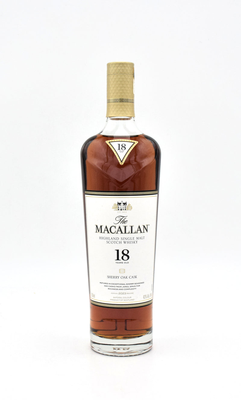 Macallan 18 Year Sherry Oak Cask Scotch Whisky (2023 Release)