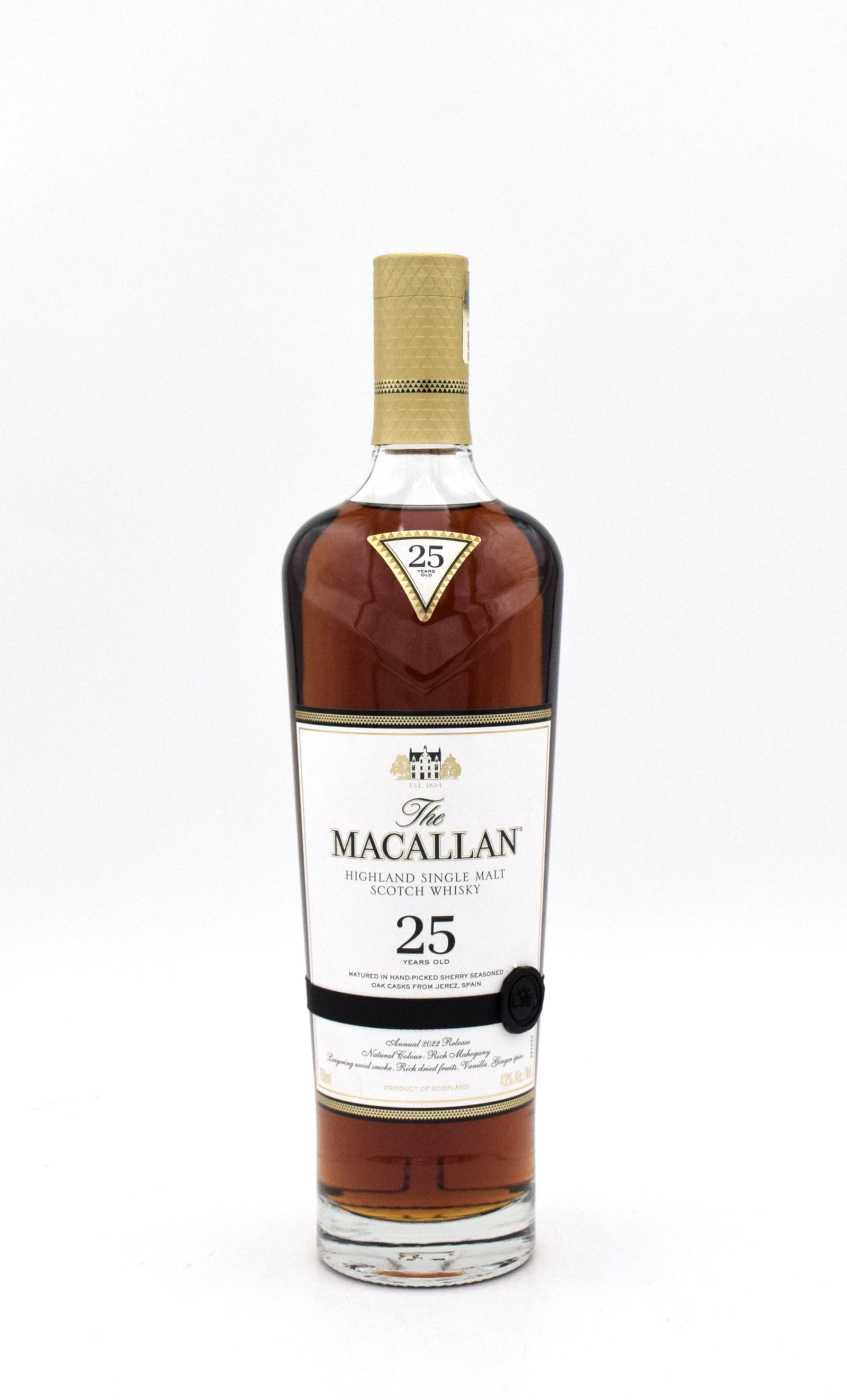Macallan 25 Year Old Sherry Oak Single Malt Scotch Whisky - 2022 