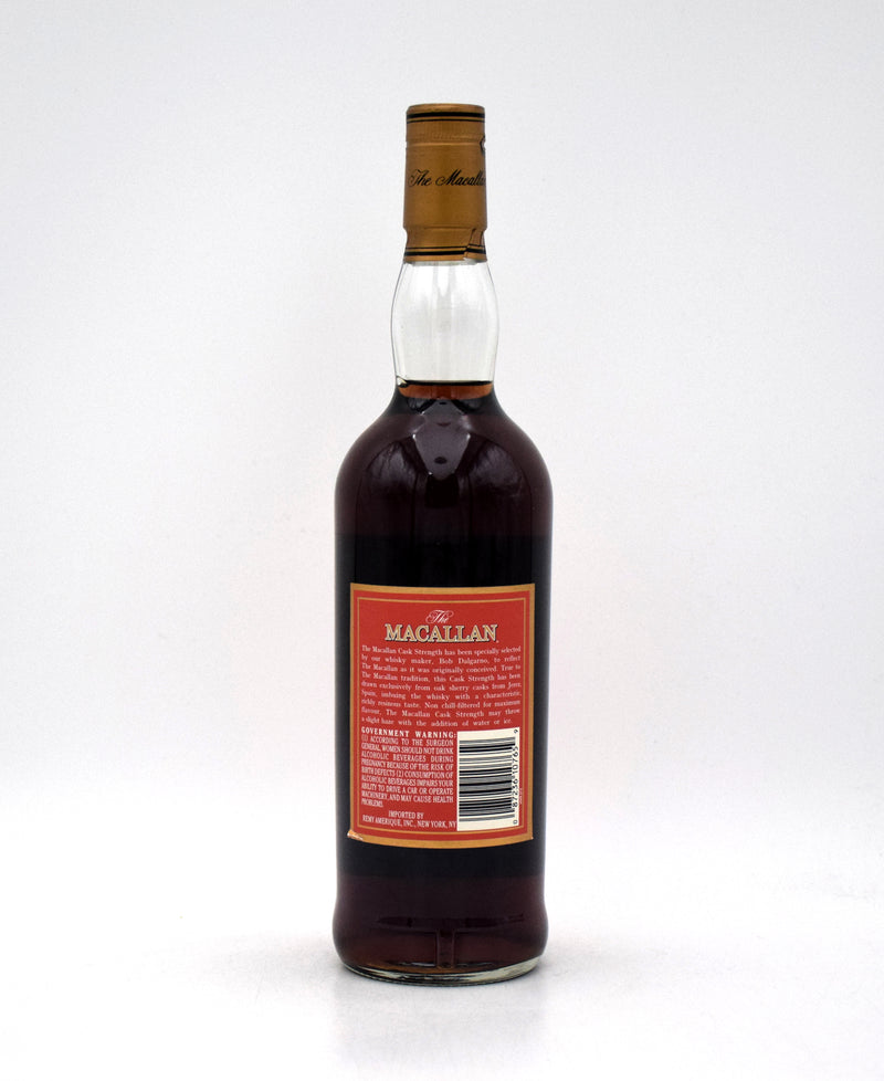 Macallan Cask Strength Single Malt Scotch (Red Label, 2002 Release) (No box)