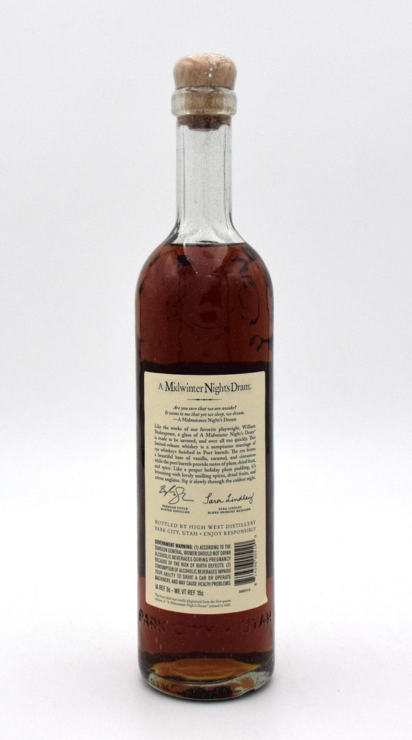 High West A Midwinter Nights Dram Rye Whiskey Act 10 Scene 2