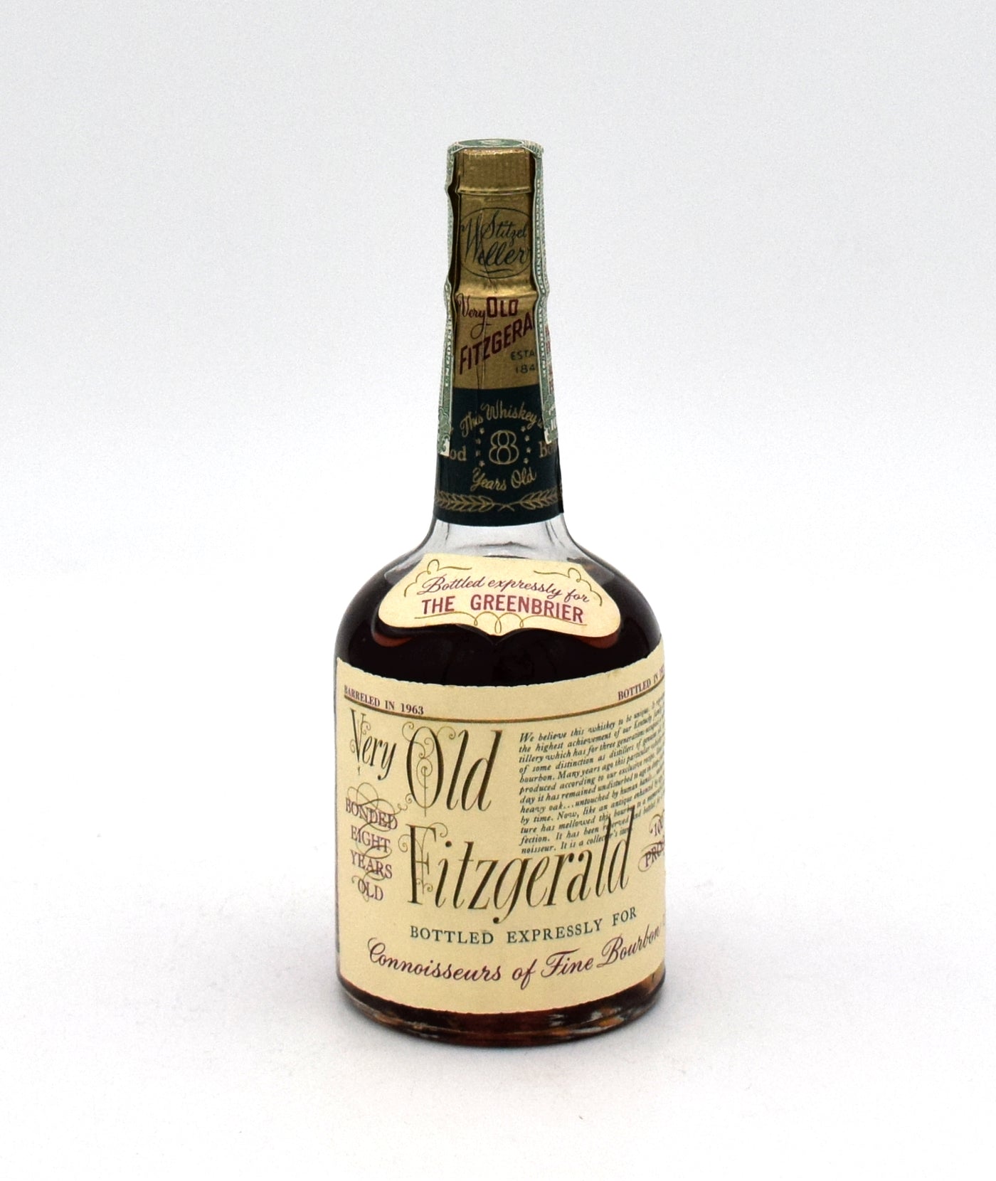 Very Old Fitzgerald 'Bottled In Bond' 8 Year Old Bourbon - 1963
