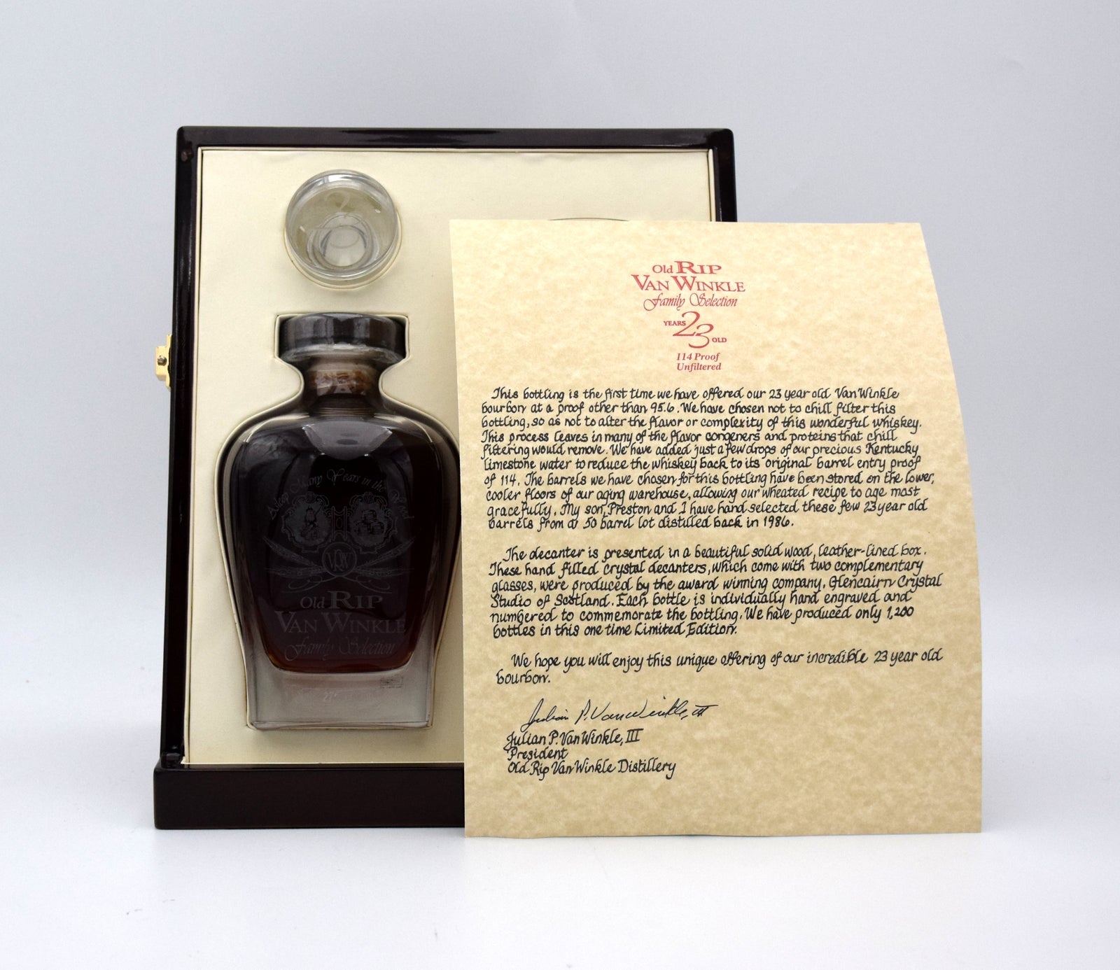 Old Rip Van Winkle 'Family Selection' 23 Year Bourbon Decanter