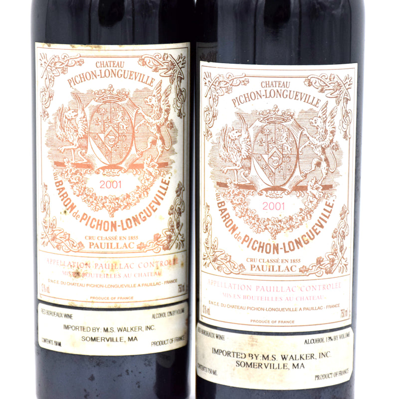 2001 Chateau Pichon-Longueville au Baron de Pichon-Longueville (Very Slightly Stained Labels)