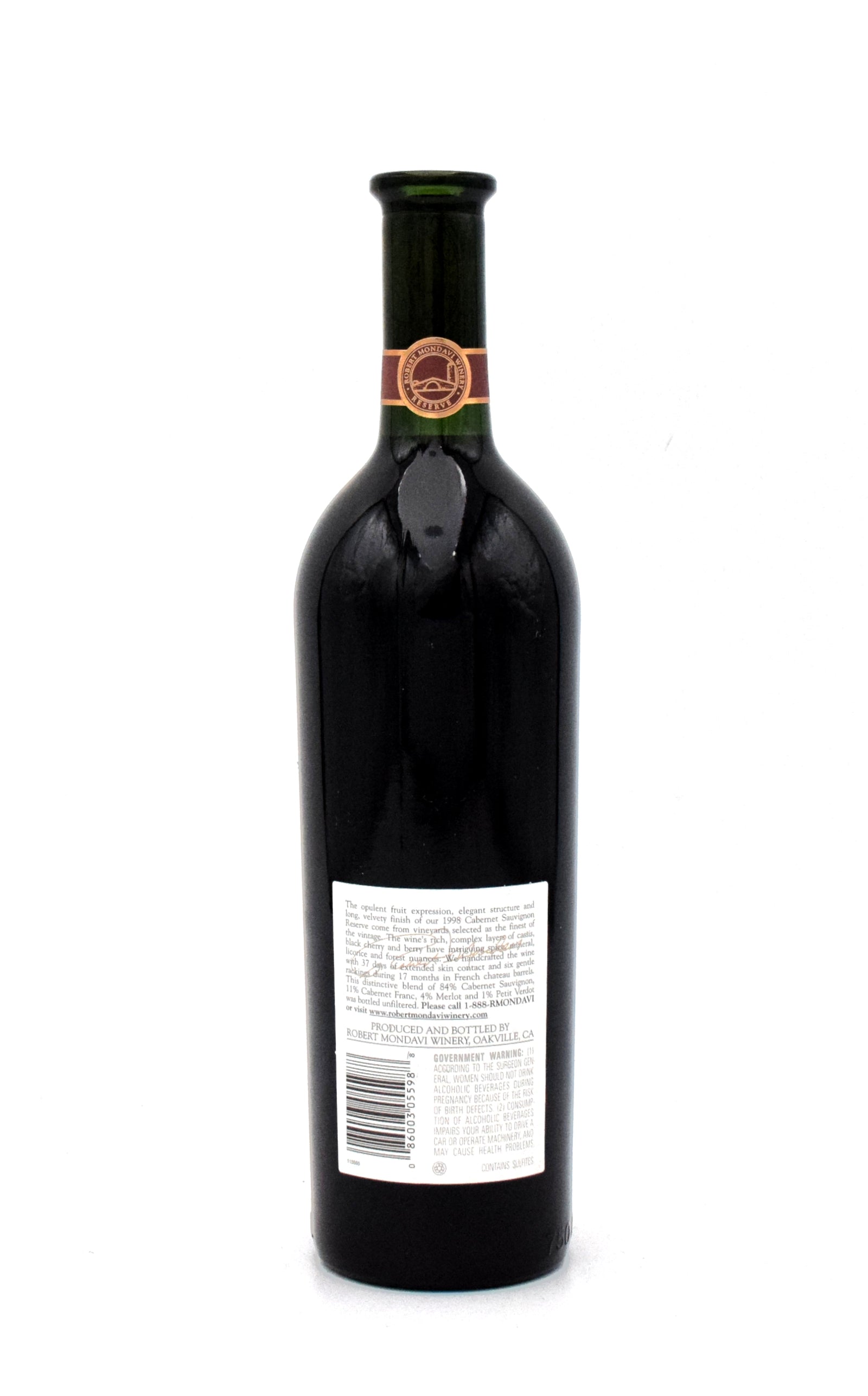1998 Robert Mondavi Winery Reserve Cabernet Sauvignon – FineLiquors