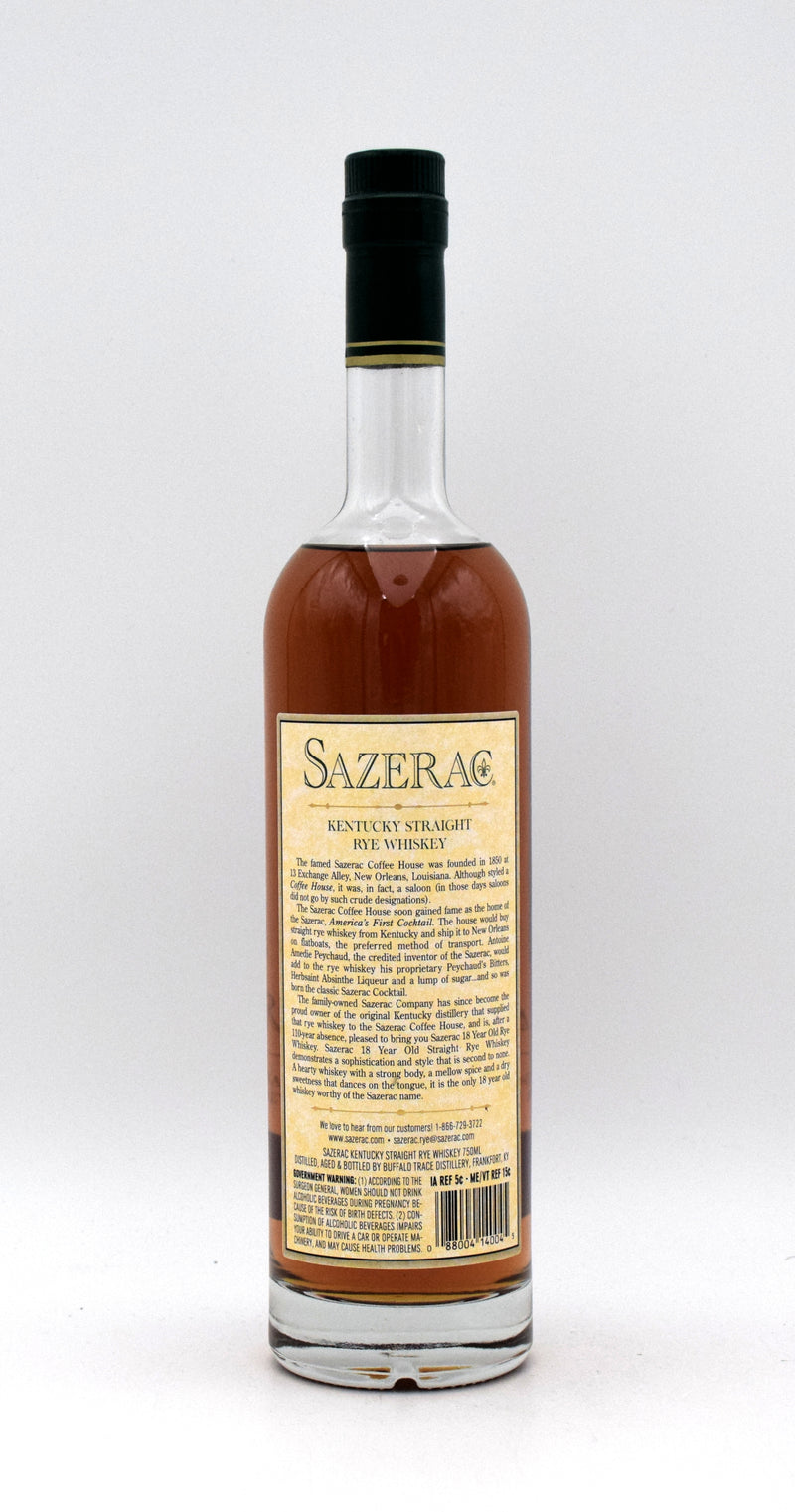 Sazerac 18 Year Rye Whiskey (2018 Release)