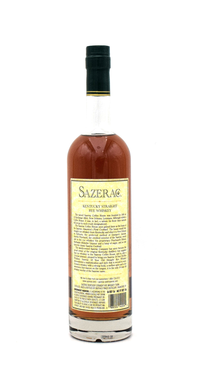 Sazerac 18 Year Rye Whiskey (2023 Release)