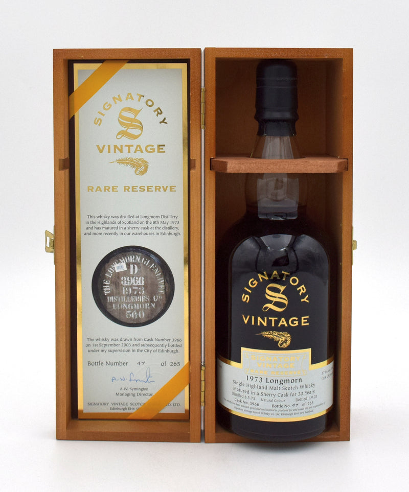 Longmorn 1973 30 Year Old Sherry Cask Signatory Speyside Single Malt Scotch