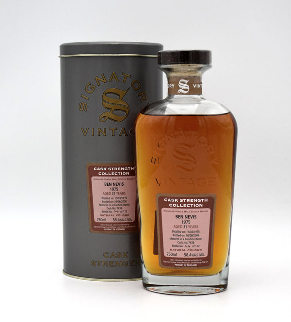 Signatory-Ben Nevis 31 Year Cask Strength Single Malt Scotch (Cask 7438, 1975 Release)