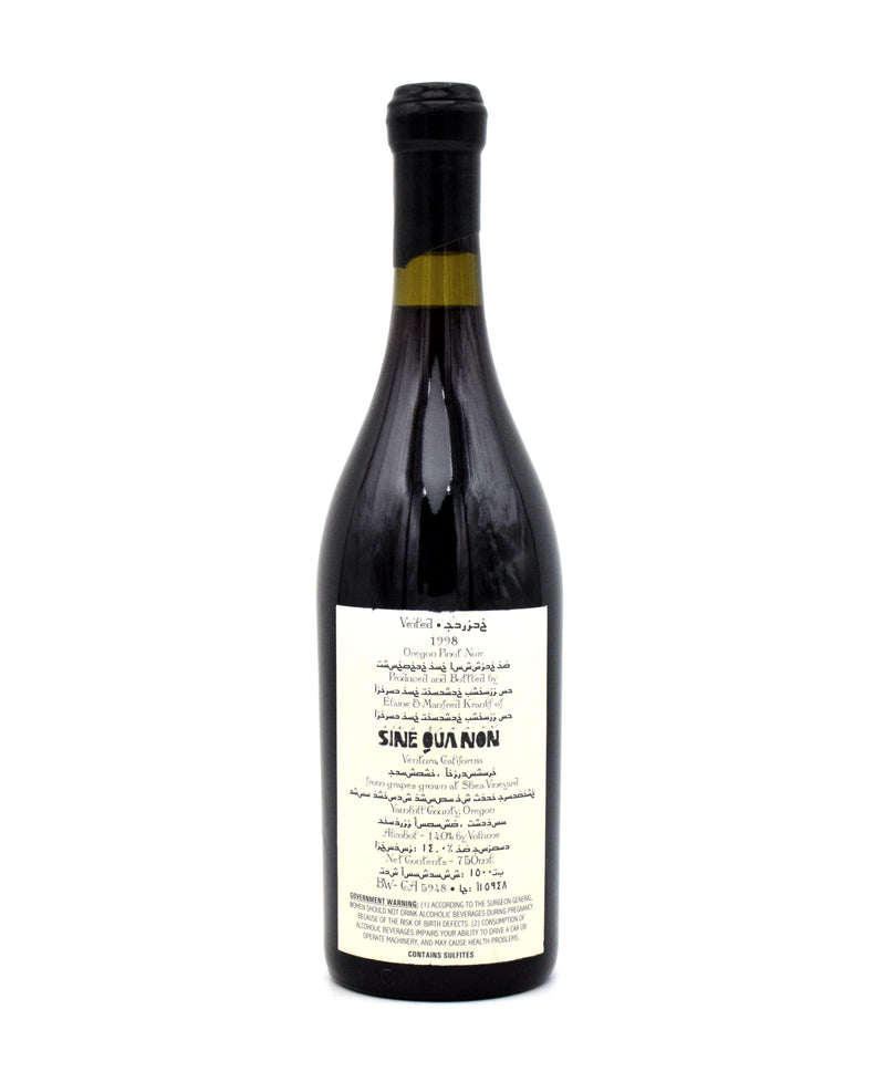 1998 Sine Qua Non 'Veiled' Pinot Noir