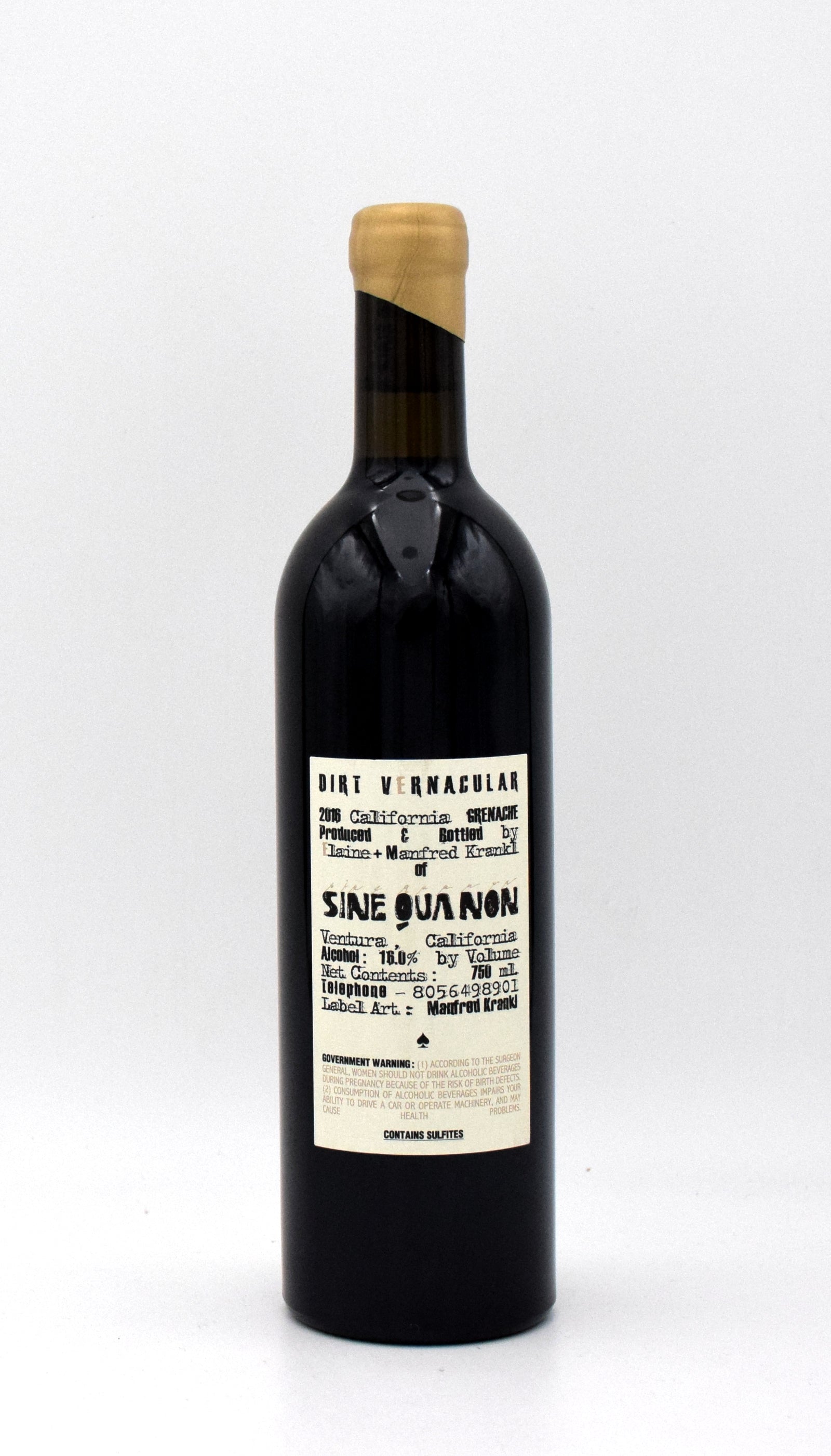 2016 Sine Qua Non Dirt Vernacular Grenache – FineLiquors