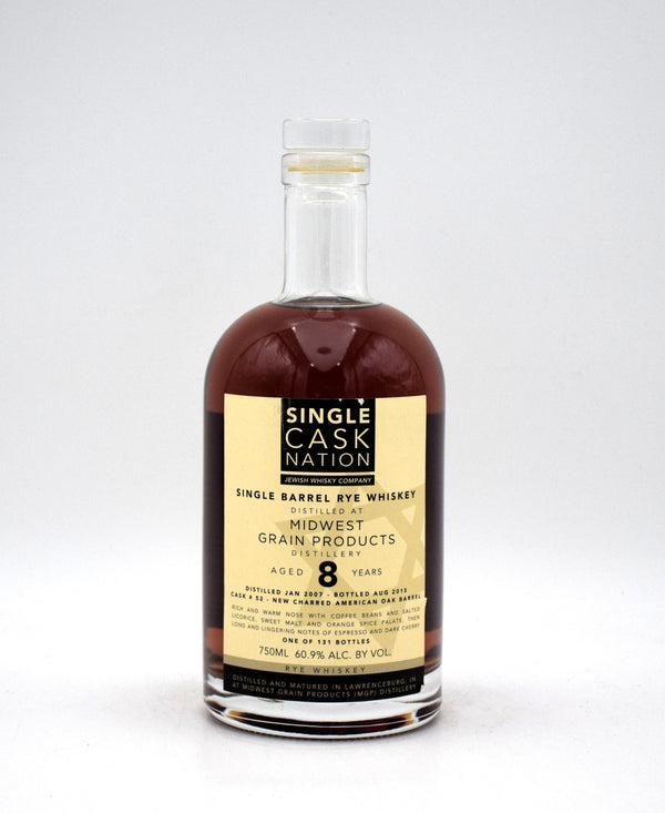 Single Cask Nation 'Midwest Grain Product' 8 Year Rye Whiskey