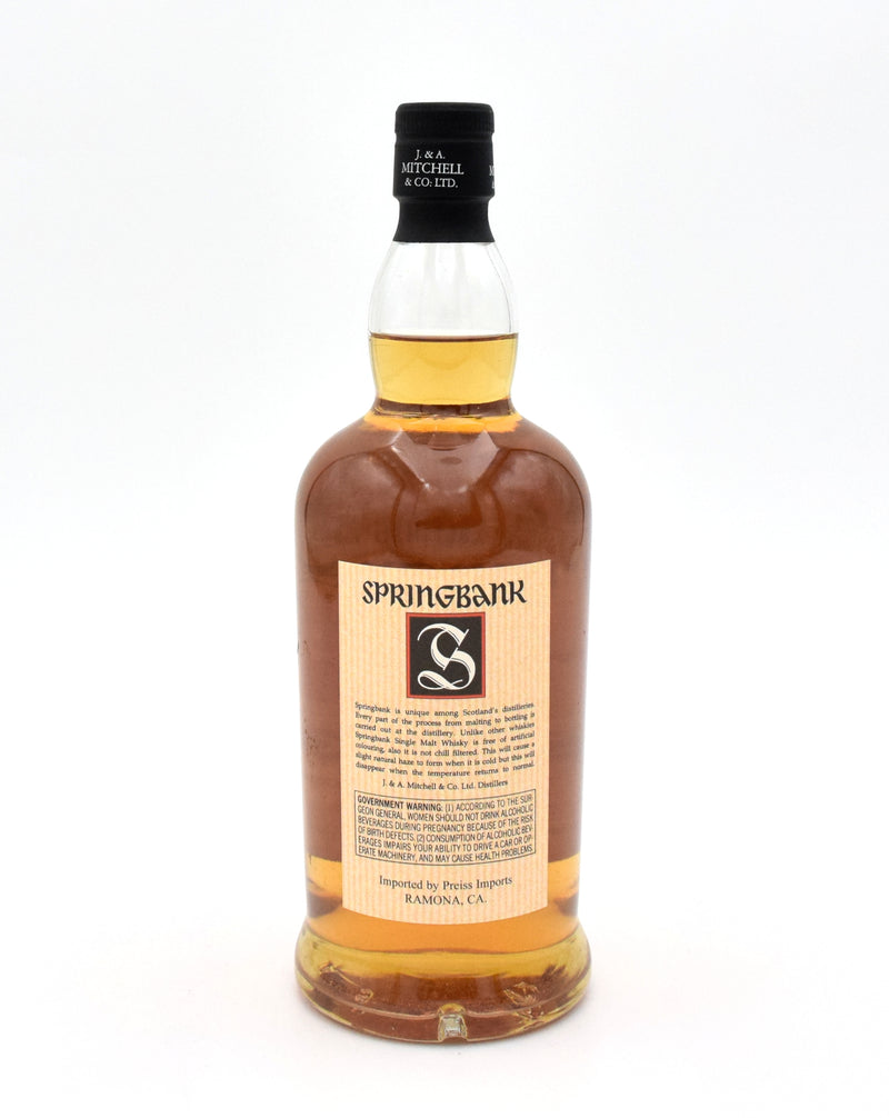 Springbank 10 Year Old Scotch Whisky (1990 Vintage)