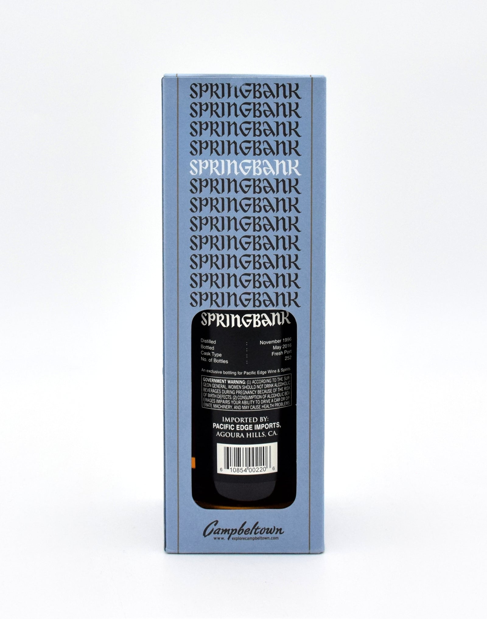 Springbank 19 Year Single Cask Scotch Whisky (Pacific Edge Wine