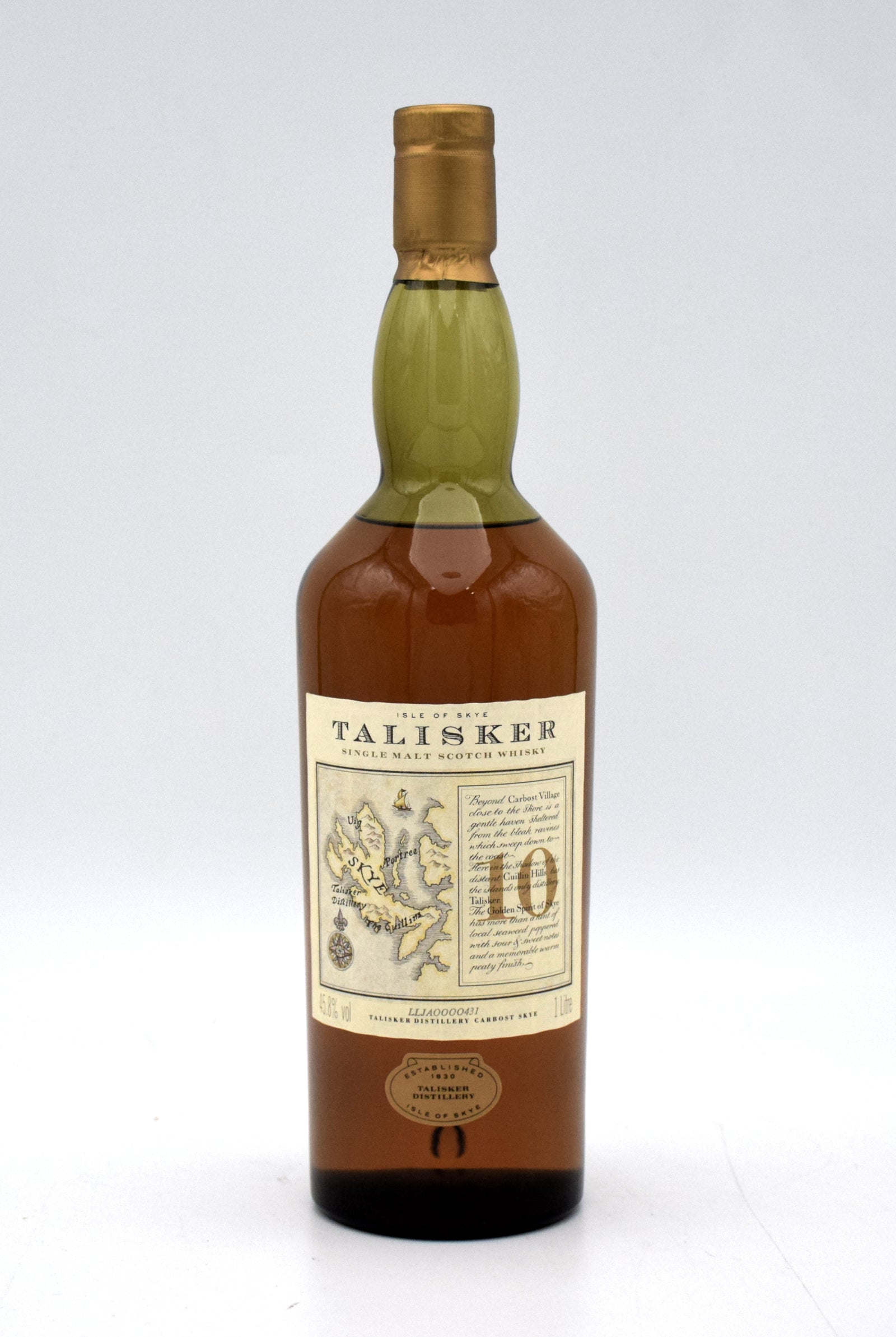 Talisker 10 Year Single Malt Scotch (Map Label, 1L