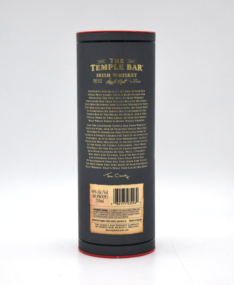 The Temple Bar 10 Year Irish Whiskey