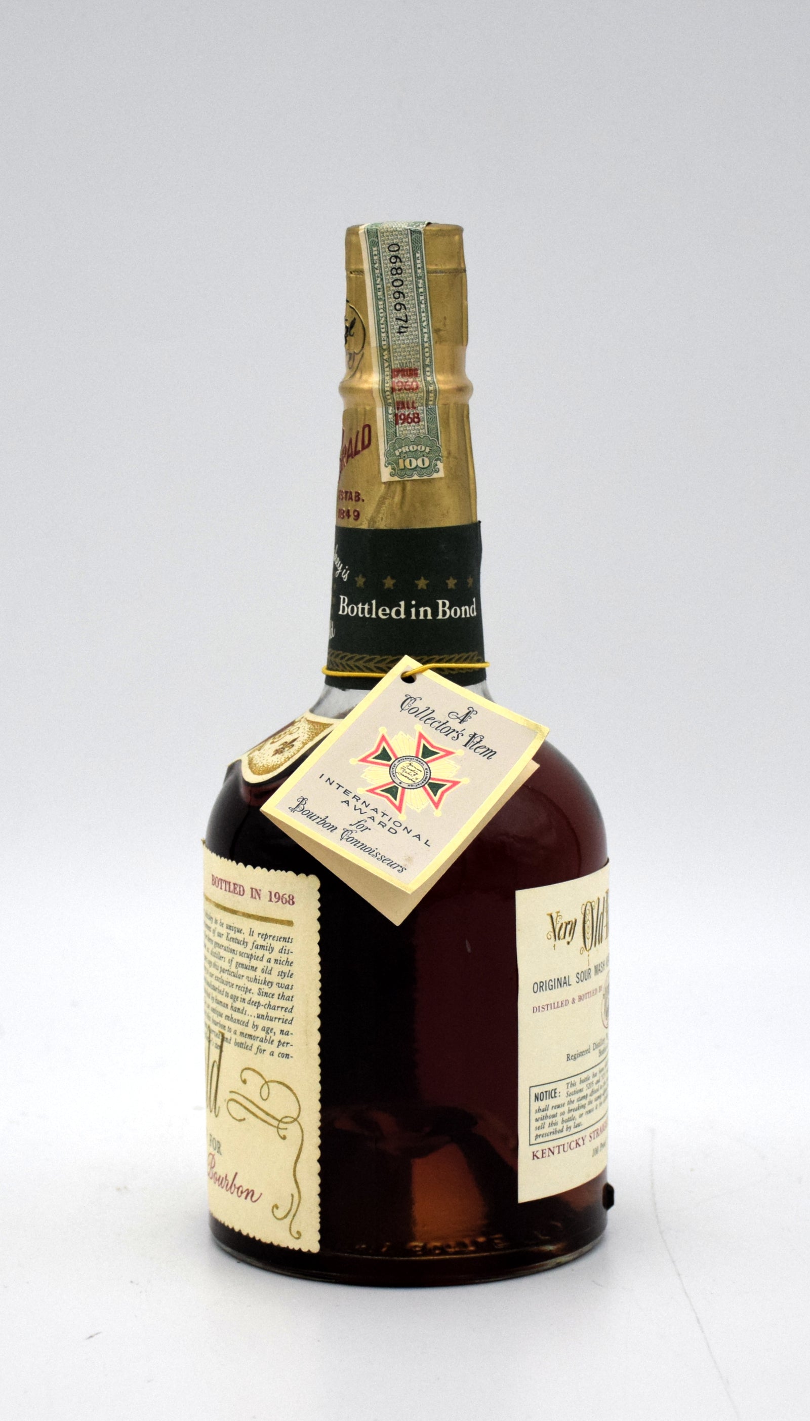 Very Old Fitzgerald 'Bottled in Bond' 8 Year Old Bourbon - 1960