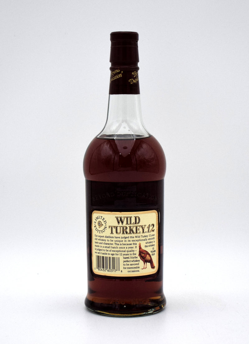 Wild Turkey 101 Proof 12 Year Bourbon “Split Label” (1992, With Tube)