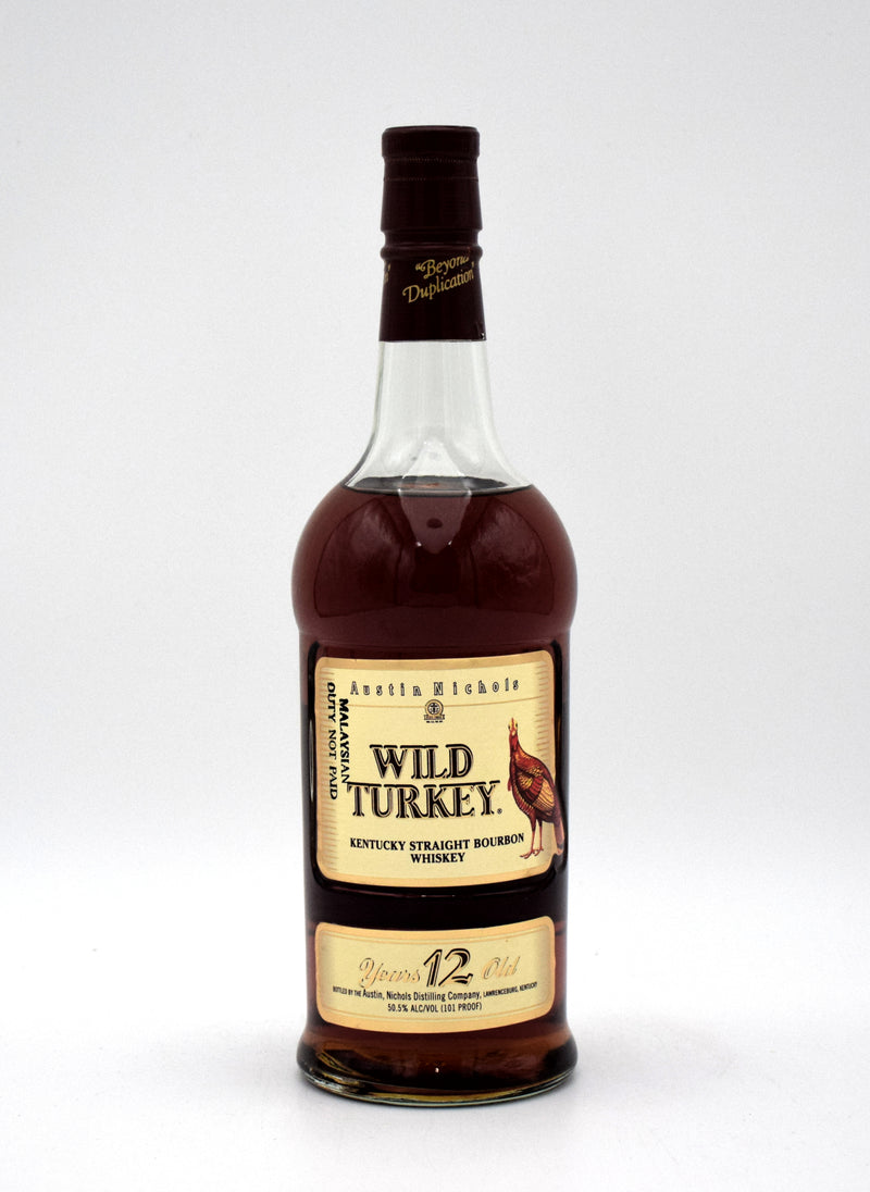 Wild Turkey 101 Proof 12 Year Bourbon “Split Label” (1992, With Tube)