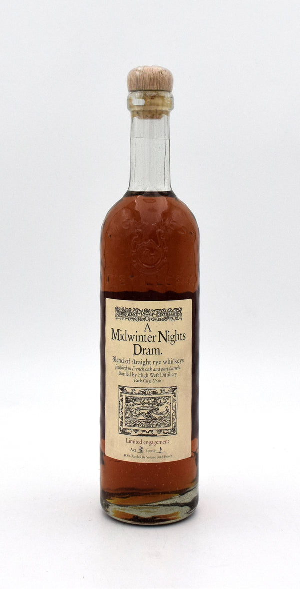 High West A Midwinter Nights Dram Rye Whiskey Act 3 Scene 1