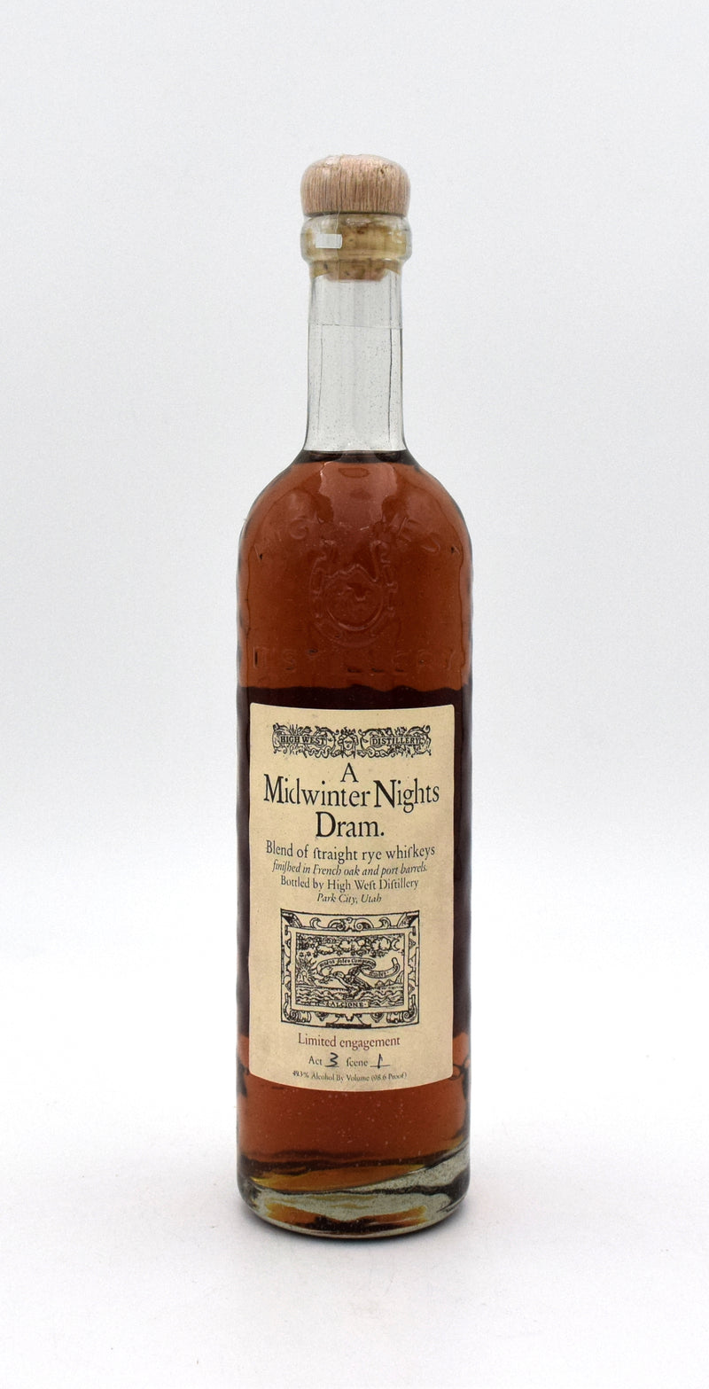 High West A Midwinter Nights Dram Rye Whiskey Act 3 Scene 1 – FineLiquors