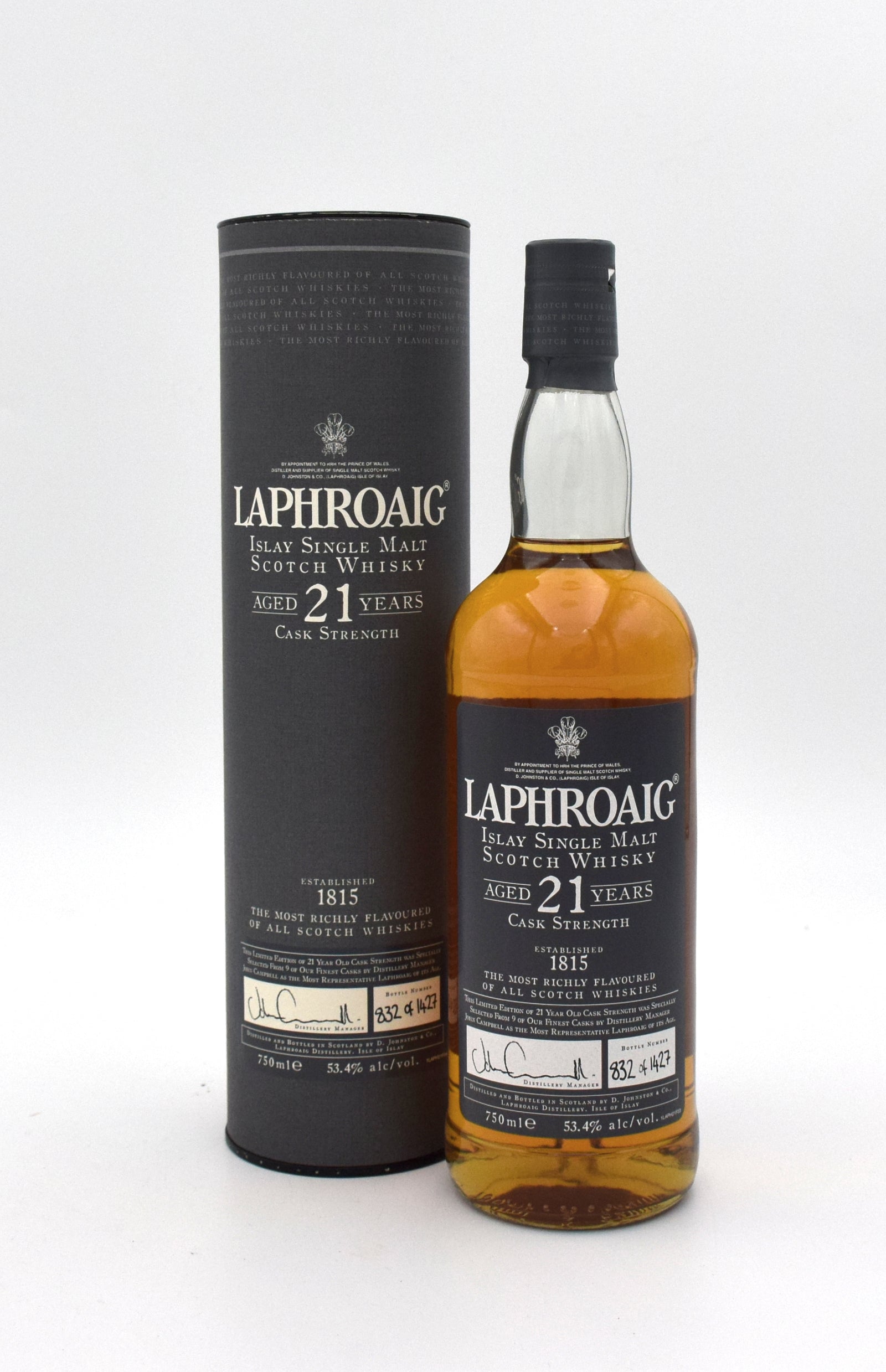 Laphroaig 21 Year Cask Strength Scotch Whisky (Heathrow Terminal 5
