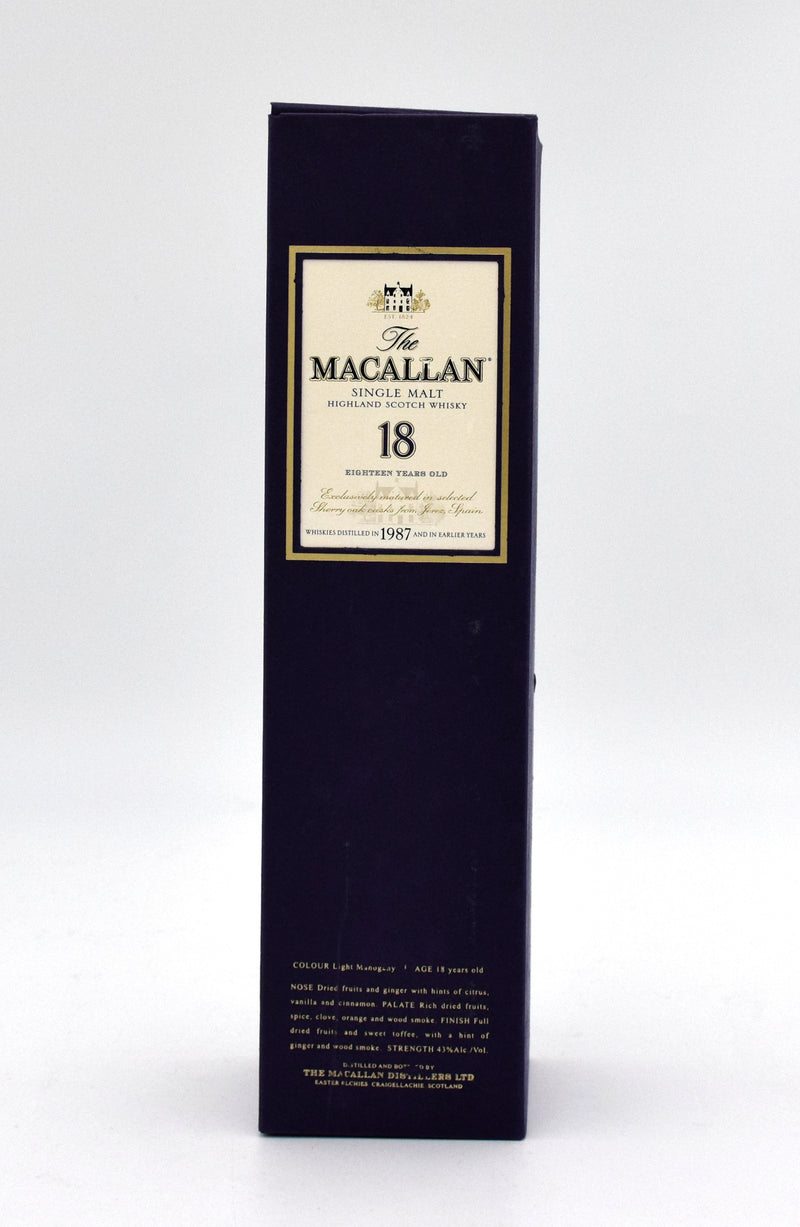 Macallan 18 Year Scotch Whisky (1987 release)