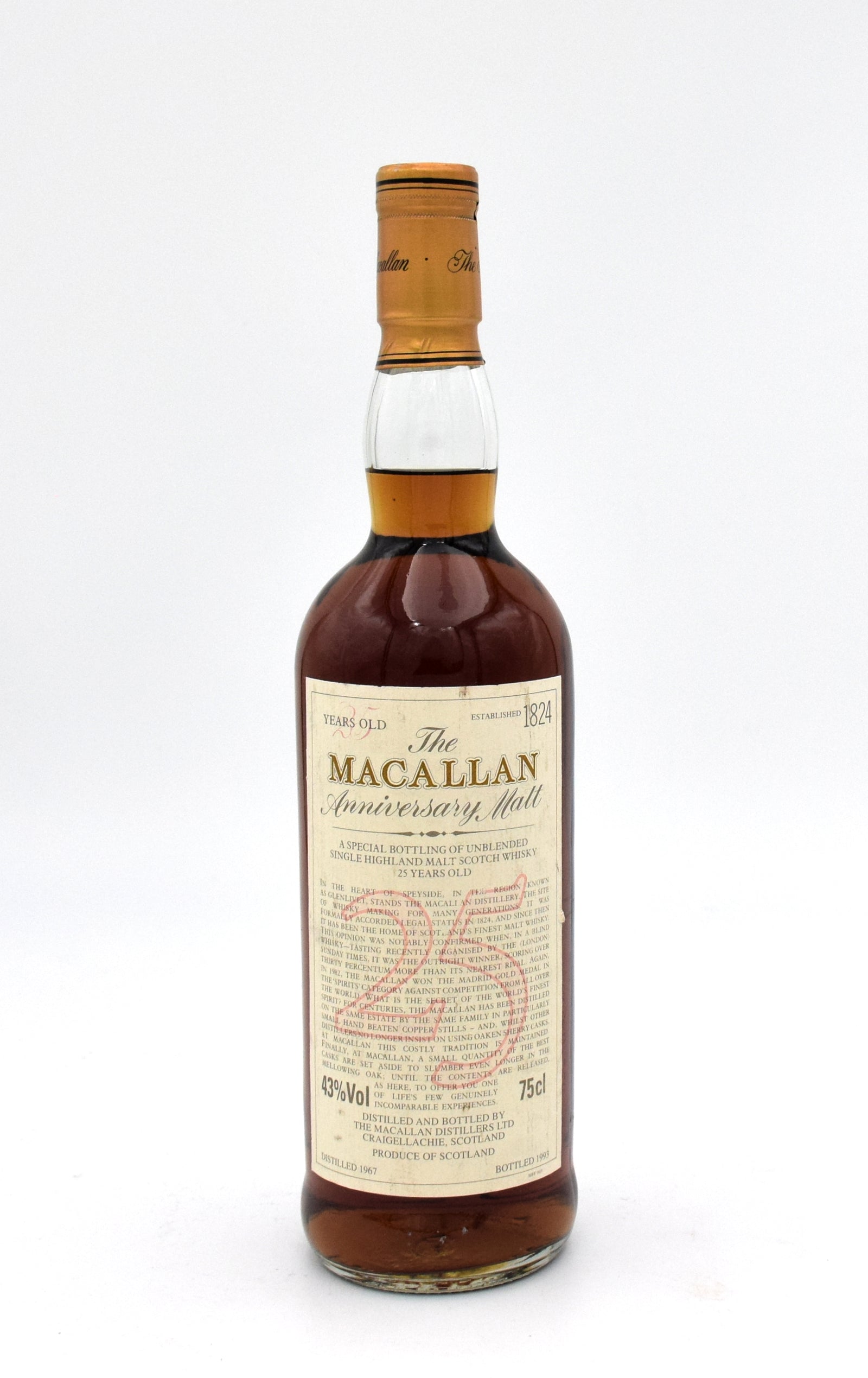 良品 The Macallan 25 year Anniversary malt Macallan 25 years old Anniversary Malt - Teddy's Speakeasy
