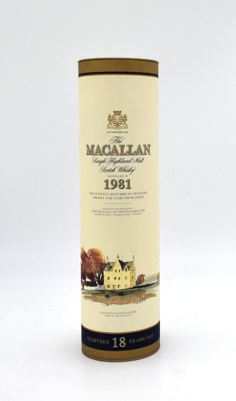 Macallan 18 Year Sherry Oak Scotch Whisky (Distilled in 1981)