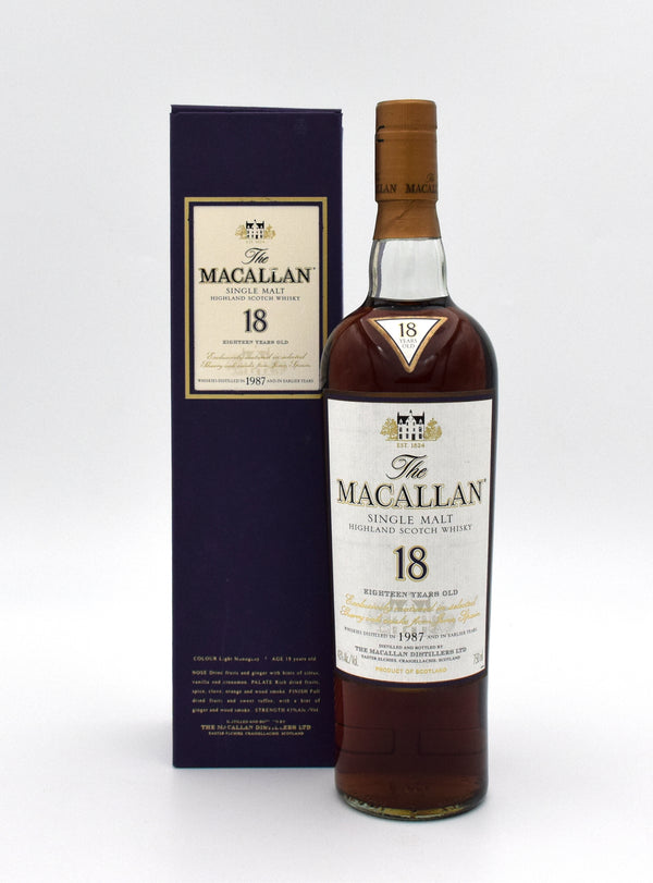 Macallan 18 Year Sherry Oak Scotch Whisky (Distilled in 1987)